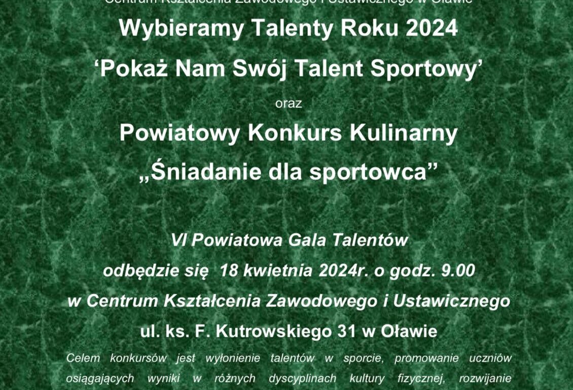 VI Powiatowa Gala Talentów – zaproszenie